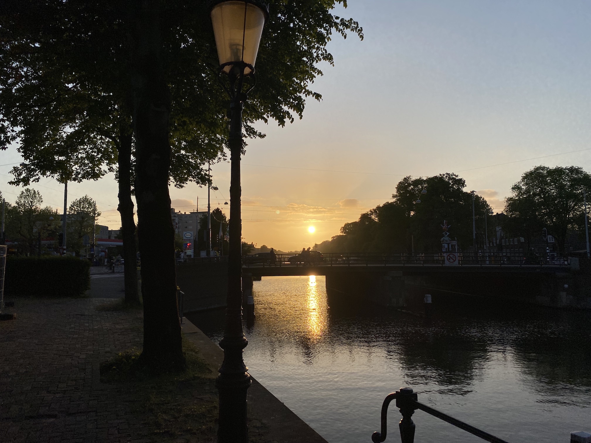 random bridge sunset